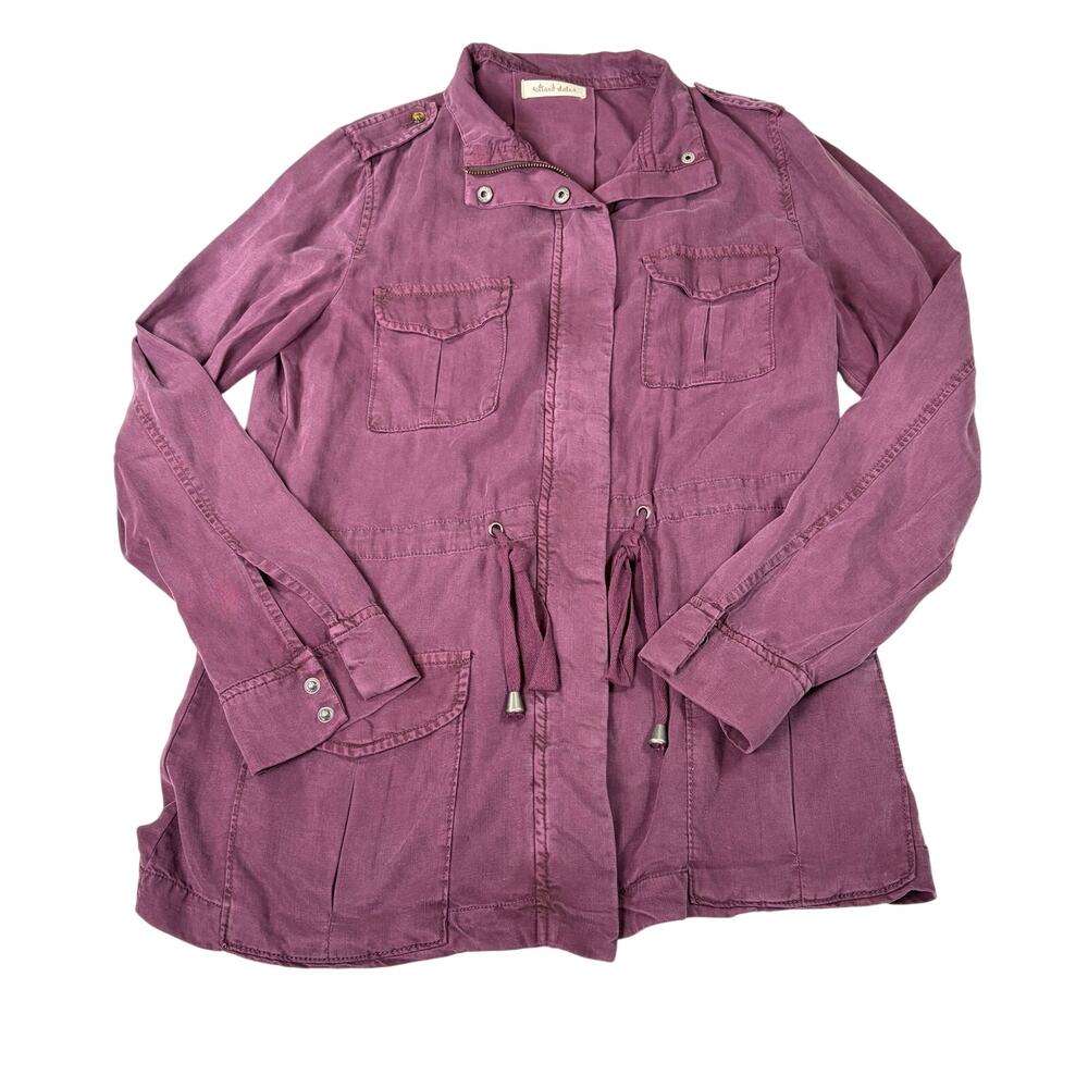 altar'd state womens maroon military utility jacket Long, drawstring waist. Sz L